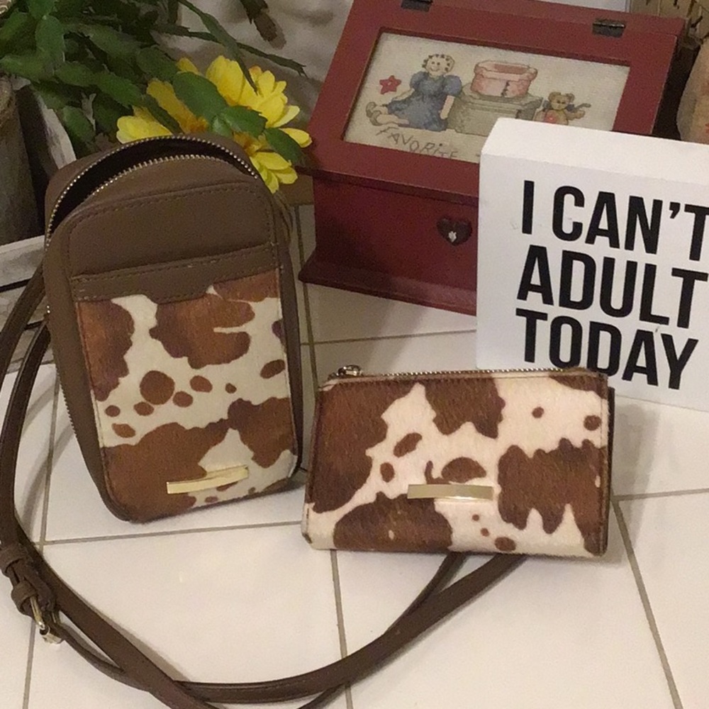 Faux Cow Hair Crossbody & Matching Wallet